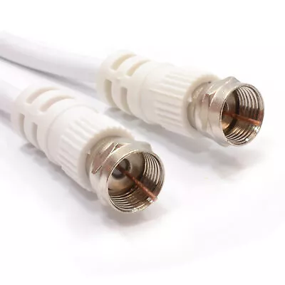 10m F Type Plug For Sky/Virgin Cable Lead WHITE 30ft • £6.81