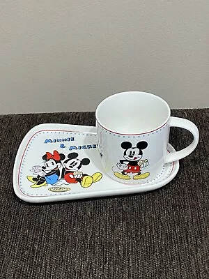 Disney Enchanting Mickey & Minnie Mouse Snack Set Cup & Saucer Plate-enesco 2014 • £14.99