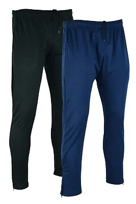 Mens Track Pants Tracksuit Bottoms Joggers Plain Gym Slim Fit Activewear Trouser • £13.29