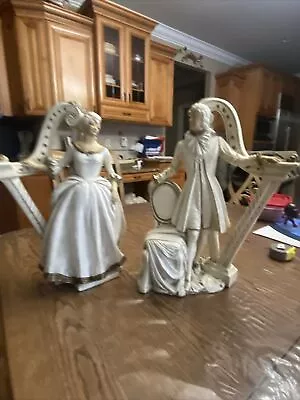 Set 2Vintage Universal Statuary Corp Chicago ILL 1958 16 Inches Tall Chalkware • $160