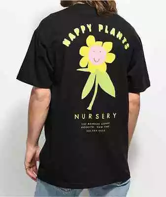 A-Lab Mens Happy Plants Nursery Black T-Shirt New S M L XL 2XL • $9.99