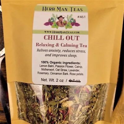 CHILL OUT TEA - Best Relaxing Tea To Reduce Stress & Anxiety By Master Herbalist • $16.65