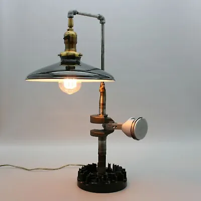 Steampunk Lamp Engine Crankshaft Piston Motor Mechanic Industrial Garage Light • $325