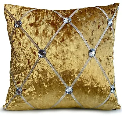 Large Crush Velvet Diamante Chesterfield Cushions Or  Covers 3 Sizes 5 Colors • £5.99