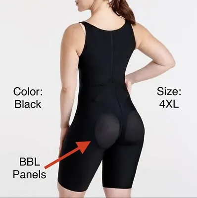 Marena Recovery BLACK Step 1 BBL Bodysuit High-Back Short Length 4XL XXXXL FBCS • $197.09