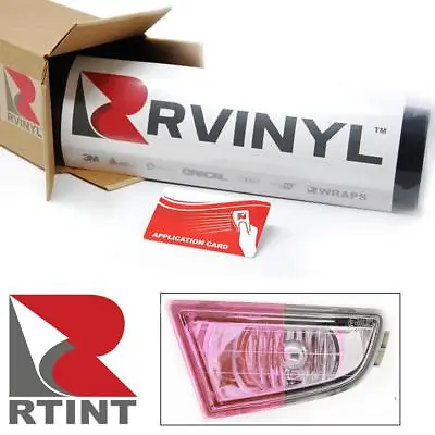 $9.99 • Buy Rtint Pink Smoke Tint Head Tail Fog Light Vinyl Wrap Sheet 12 X96  W/ App Card