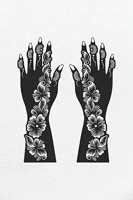 Henna Stencils Hand Mehndi Art Template India Lace Body Temporary Tattoo • £8.99