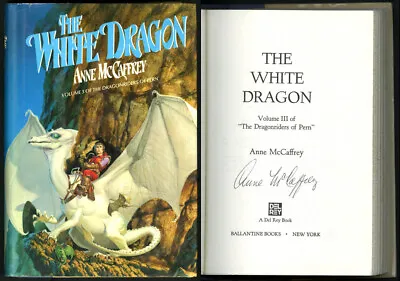 $345 • Buy Anne McCaffrey SIGNED AUTOGRAPHED The White Dragon HC 1st Edition Mint