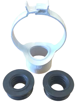 White Soil Pipe 110mm - 32mm & 40mm Strap Boss Clip With Both Pushfit Adaptors • £11.29