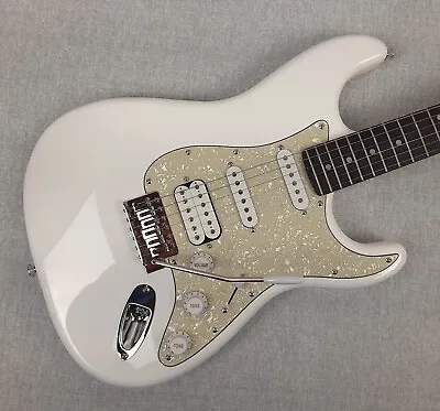 Donner Seeker Series HSS Strat Electric Guitar ~~ White With Aged Pearl • $164