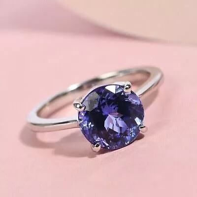 AAAA Tanzanite Solitaire Ring In Sterling Silver Tanzanite Ring Jewelry Ring • £75.02