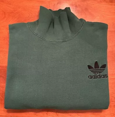 Vintage 1990's ADIDAS Men's Turtleneck Sweatshirt Green Large Very Good Cond • $19.99