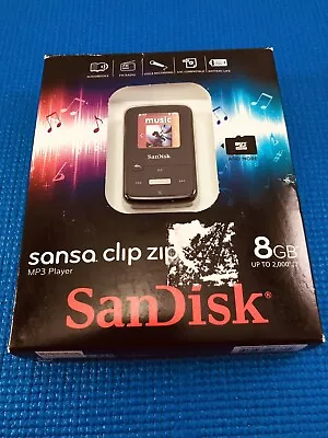 SanDisk Sansa Clip Zip Black (8GB) Digital MP3 Music Media Player NEW SEALED! • $109.95