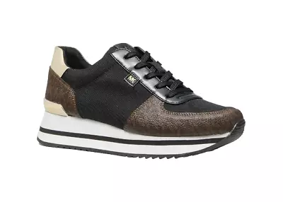 Michael Kors Blk/brwn Womens Tennis Shoe Sizes 7.5-10 43f1mqfscd Brown • $69.98