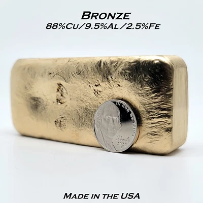£11.41 • Buy Bronze Ingots Cu/Al/Fe - Lead-Free - Hand Poured 1lb (454g) Minimum Weight