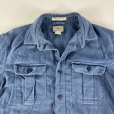 LL Bean Button Down Shirt Adult Medium Chamois Blue Slightly Fitted Cotton Men’s • $20.30