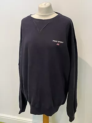 Men’s 90s  Vintage Oversized Polo Sport Spellout Sweatshirt Gc Ralph Lauren • £14.99