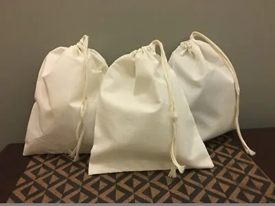 5 X7  Cotton Single Drawstring Muslin Bags (Natural Color) • $12.50