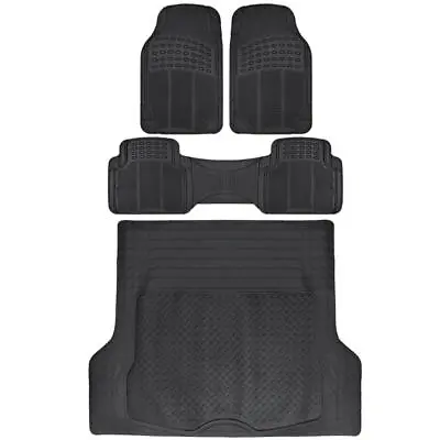 All Weather Rubber Floor Mat Car Truck + Black Cargo Liner Heavy Duty 4 PC⭐⭐⭐⭐⭐ • $49.95