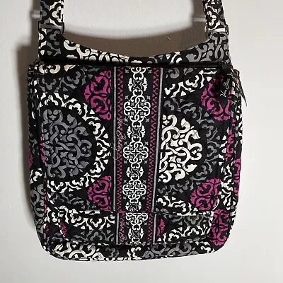 Vera Bradley Canterberry Magenta Hipster Crossbody Purse Black Pink Gray • $18.25