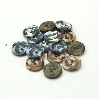 15mm Army Camouflage Military Craft Buttons Jungle Desert Urban Arctic Camo • £2.10