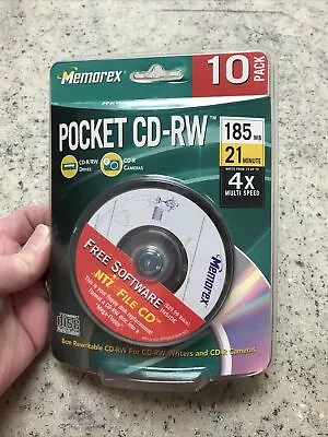 10-Pack 3-Inch 8cm 1X-4X Mini POCKET CD-RW's For CD-R Cameras By Memorex • $14.50