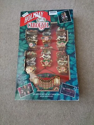 1992 MR. CHRISTMAS HOLIDAY CAROUSEL 6 Horses W/ Lights Plays 21 Carols  EX COND  • $49.99