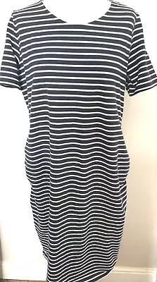  H&M Maternity Dress Striped T Shirt Size Large Jersey Pregnancy Dress • $2.49