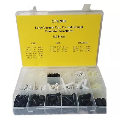 $35.70 • Buy Kit 380 Pieces #OPK2000 Large Vacuum Cap Tee & Straight Connector Assortment 