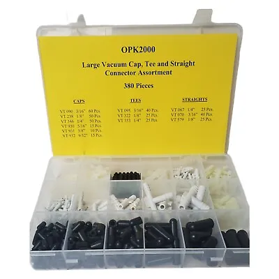 Kit 380 Pieces #OPK2000 Large Vacuum Cap Tee & Straight Connector Assortment  • $35.70