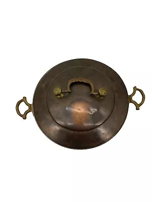 Vtg Copper & Hand Hammered Brass Handles 8.5 ” Egg Poacher/Escargot/Oyster Pan  • $35