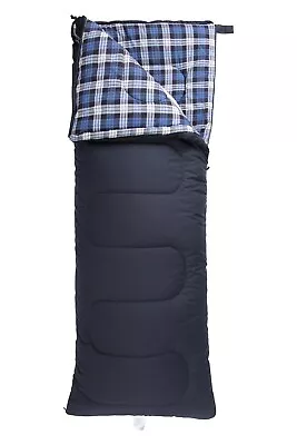 Mountain Warehouse Check Flannel Sleeping Bag Envelope Shape Camping Sleep Suck • £45.99