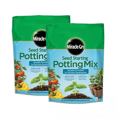 2-Pack Miracle-Gro Seed Starting Potting Soil Mix-16 Qt For Optimal Plant Growth • $17.36