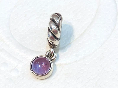 $40 • Buy Authentic Pandora Passionately Amethyst Purple Drop Dangle Charm  790435 Retired