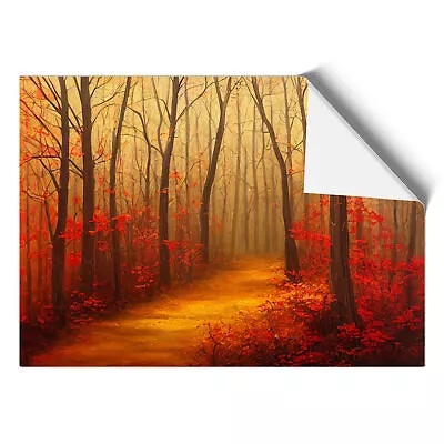 Cheerful Autumn Forest Wall Art Print Framed Canvas Picture Poster Decor • £14.95