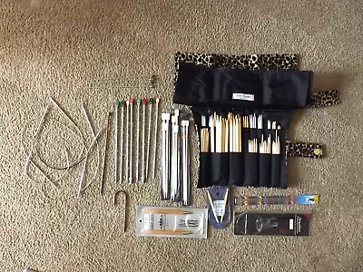 $39.99 • Buy Large-Lot- Knitting Needles & Crochet,  Asst Brands & Sizes,  Most Wood. &
