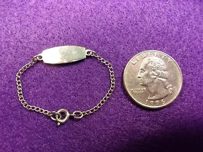 Very Rare & Little Older Vtg Antique(?) Sterling Silver Id Bracelet 4  Baby Size • $30.50