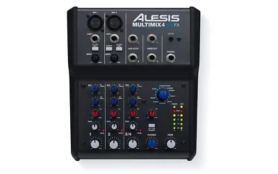 Alesis MultiMix 4 USB FX - 4-channel USB Desktop Mixer With 2-XLR Inputs EQ Bu • $149