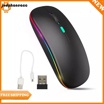 2.4GHz Bluetooth Rechargeable USB Wireless LED Mouse For Tablet PC Android IPad • £9.92