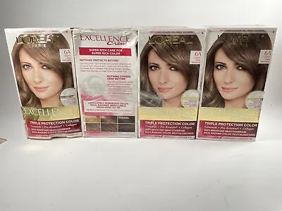 4 New L'Oreal Excellence Creme Triple Hair Care Color 6A LIGHT ASH BROWN (READ) • $37.99