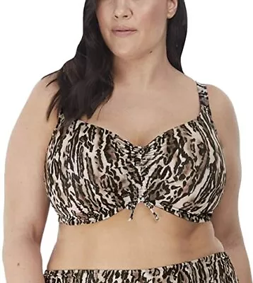 Elomi BLACK Plus Size Fierce Underwire Bikini Swim Crop Top US 40DDD UK 40E • $46.80