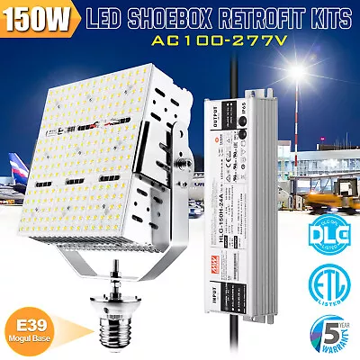 150W Shoebox LED Retrofit Kit Parking Lot Tennis Court Street Lighting Lamp E39 • $119