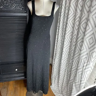 Cache Vintage 90s Beaded Black Evening Gown Prom Wedding S • $250