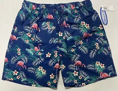 US Apparel Flamigo Palm Men’s Swim Shorts Swimsuit Size S To XXL 6  Inseam • $19.99