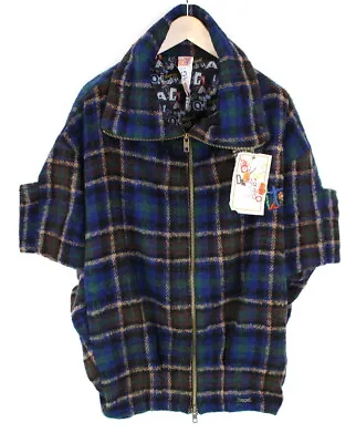 $59.33 • Buy DESIGUAL Various Sizes Women Coat Vintage Wool Checked Lined Oversized High Neck