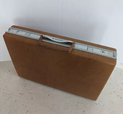 Vtg Samsonite Briefcase Brown Hard Side Slim MidCentury Attache MCM NO KEY 18  • $45