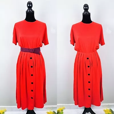 Vintage 80s 90s Orange Dress Impromptu Size 13 - 14 Maxi Dress • $14.90