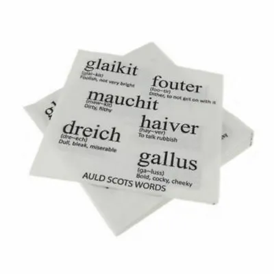 £5.99 • Buy Auld Scots Words 3 Ply Paper Napkins Brand New