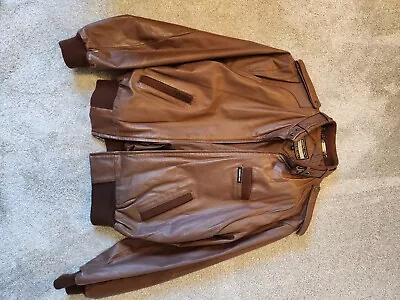 Members Only Leather  Brown Jacket M • $25