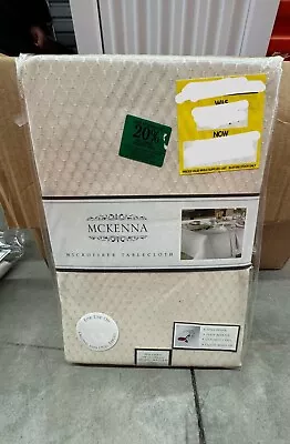 McKenna Microfiber Spill Proof White Tablecloth 70  X 104  Oblong Seats 8-10 • $29.99